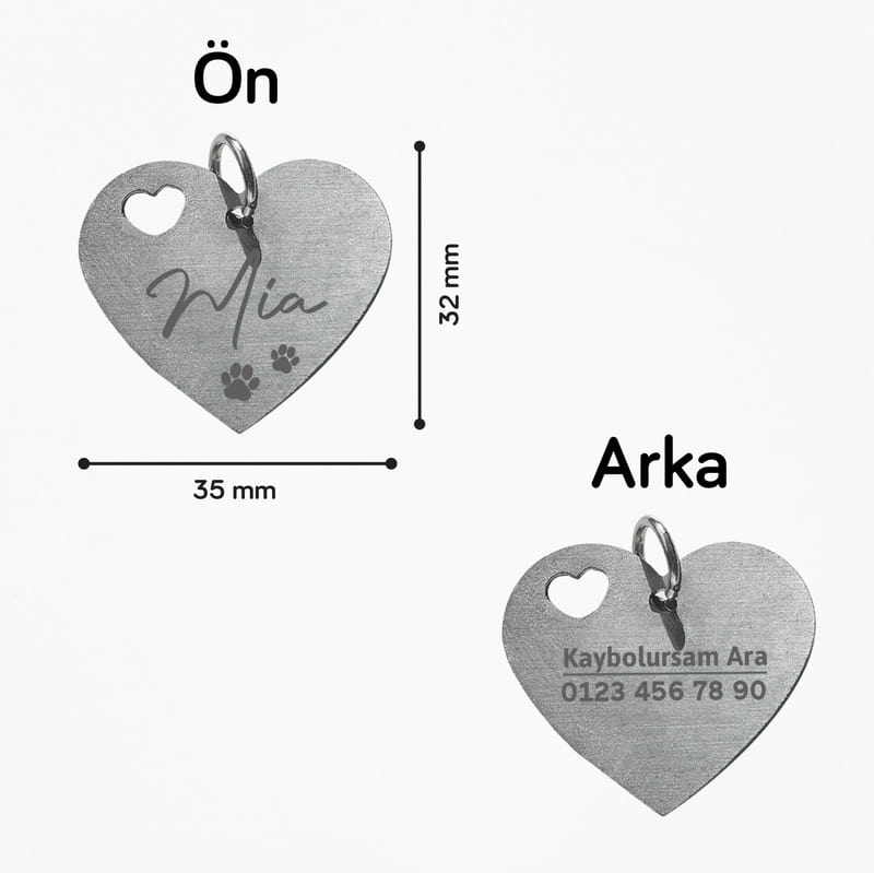 Sevimli Pati İzleri Tasarımlı Evcil Hayvan İsimliği