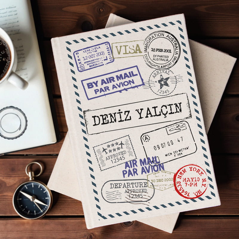 Seyahat Severlere Özel Baskılı Kanvas Defter