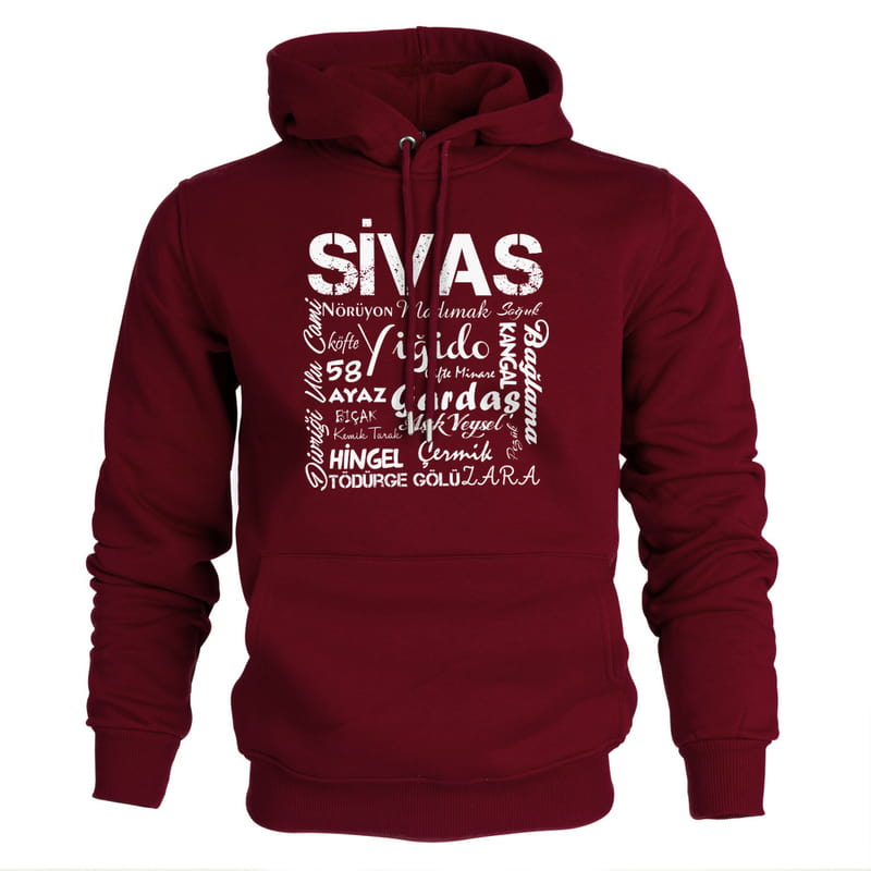 Sivas Şehrine Özel Hediye Kapşonlu Sweatshirt - %100 Pamuklu Kumaş