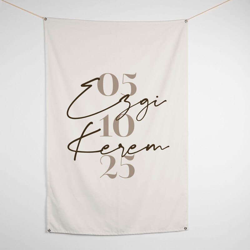 Sonsuz Anımız İsim & Harfli Kumaş Pankart - 95 x 145 cm