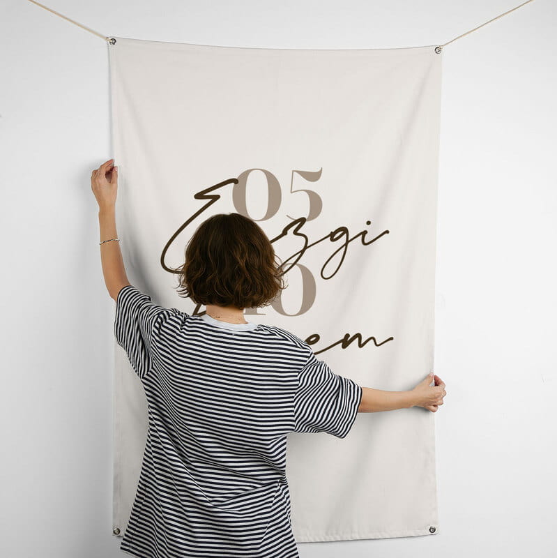 Sonsuz Anımız İsim & Harfli Kumaş Pankart - 95 x 145 cm