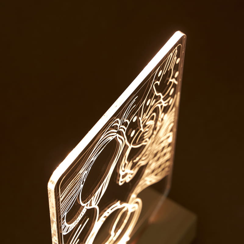 Sonsuz Birlikteliğin Işıltısı Line Art Led Lamba