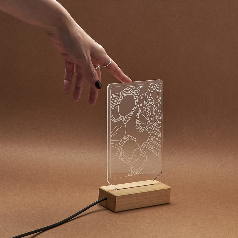 Sonsuz Birlikteliğin Işıltısı Line Art Led Lamba