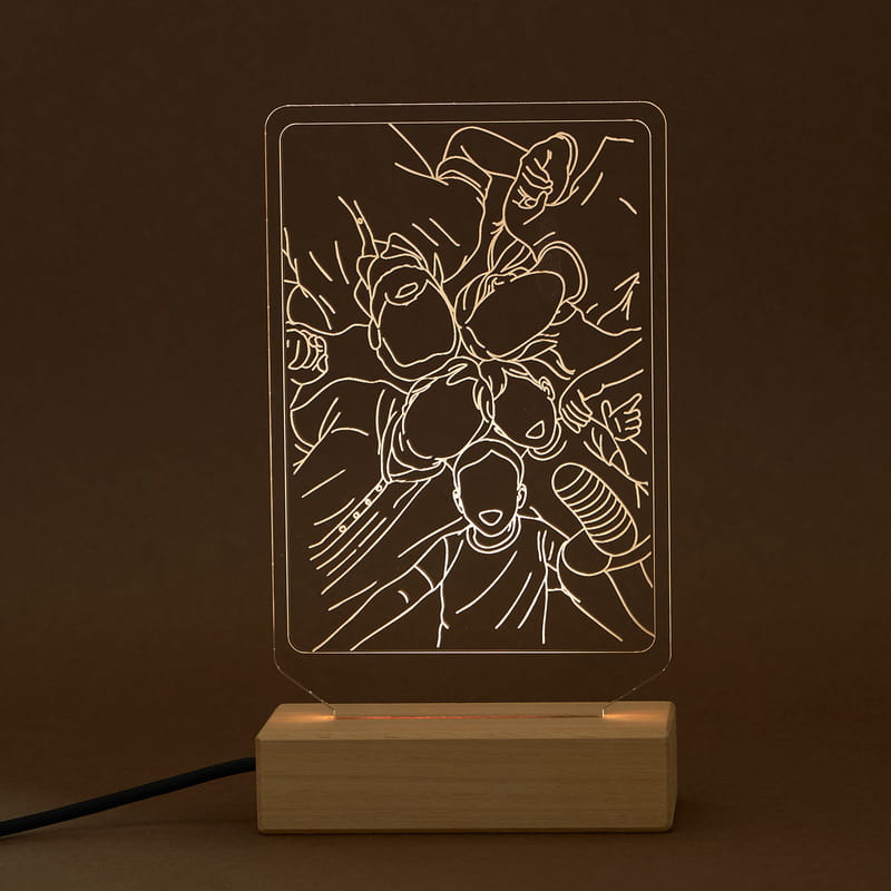 Sonsuz Çizgilerim Line Art Kişiye Özel Led Lamba