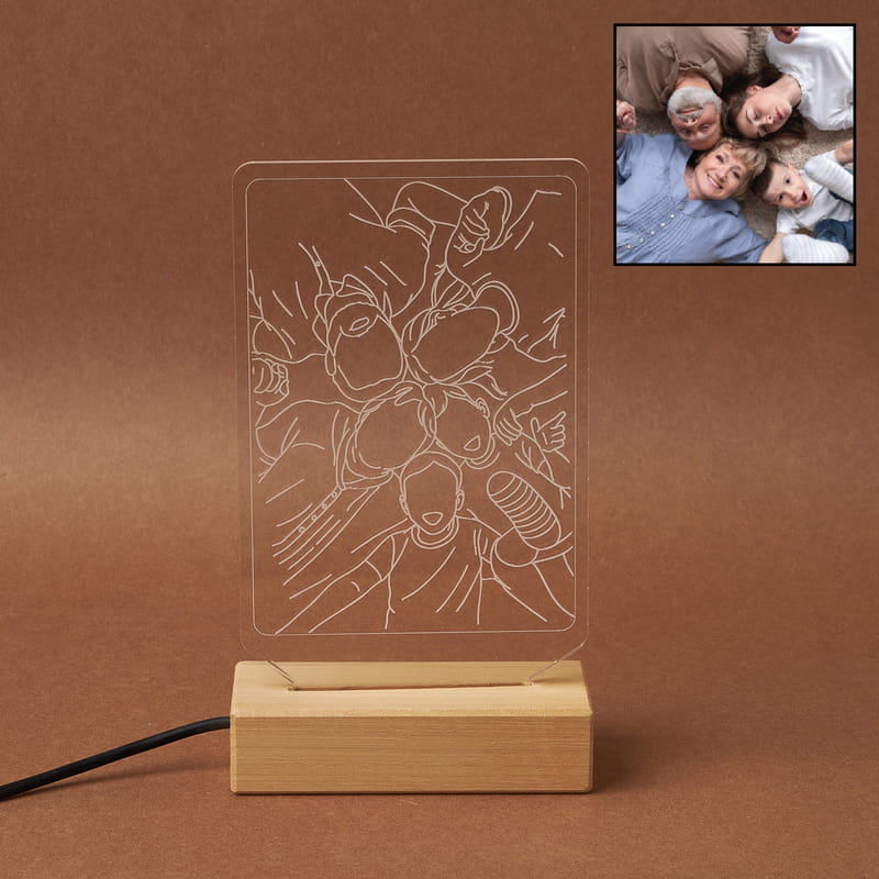 Sonsuz Çizgilerim Line Art Kişiye Özel Led Lamba