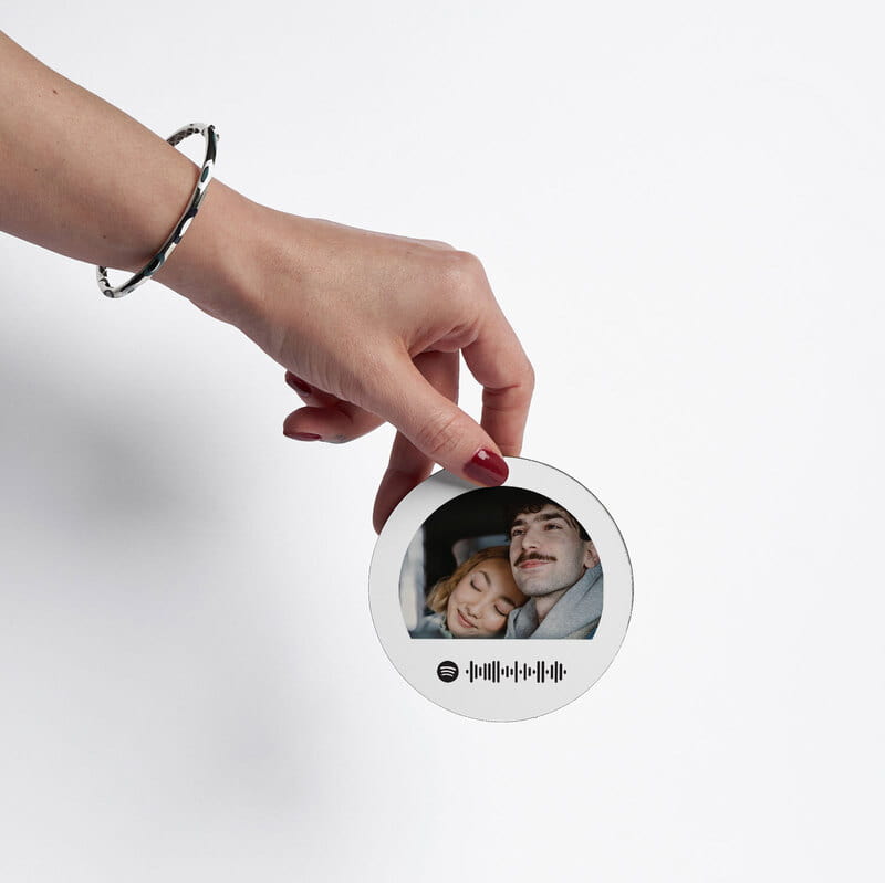 Spotify QR Fotoğraflı Bardak Altlığı - 6'lı Set