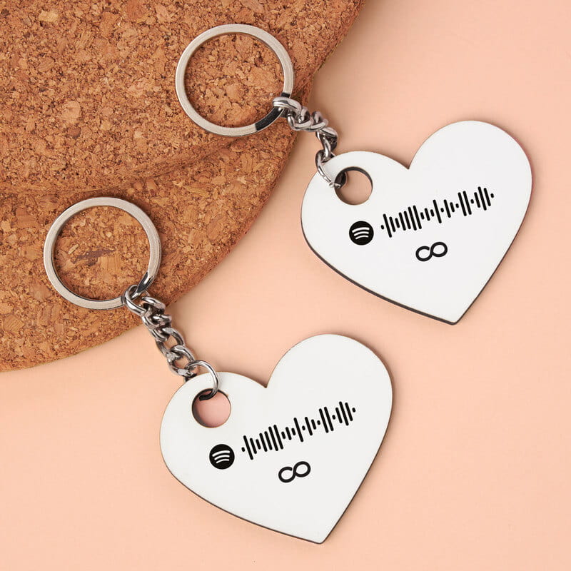 Spotify QR Kişiye Özel 2'li Sevgili Anahtarlığı