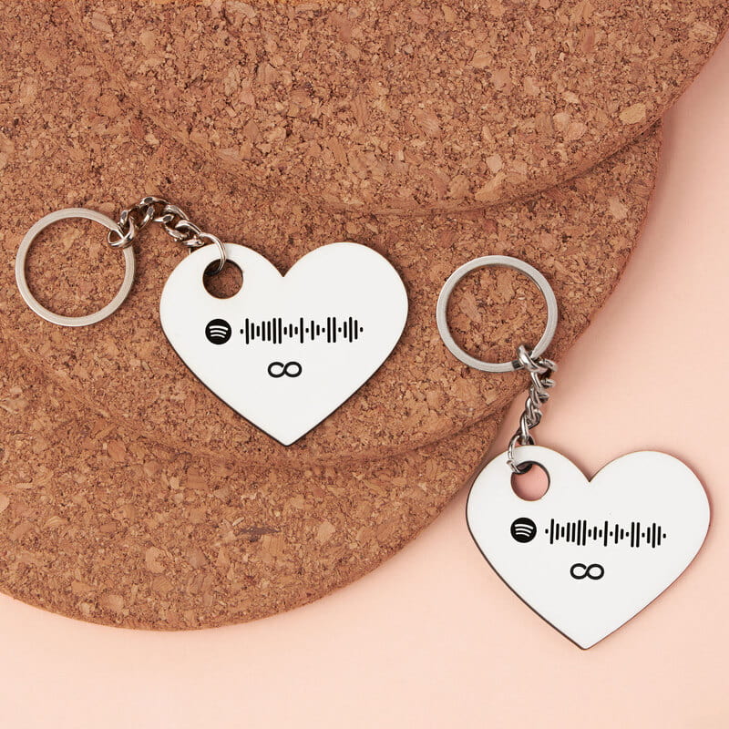Spotify QR Kişiye Özel 2'li Sevgili Anahtarlığı