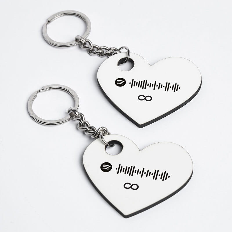 Spotify QR Kişiye Özel 2'li Sevgili Anahtarlığı