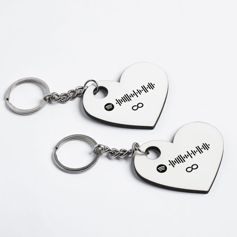 Spotify QR Kişiye Özel 2'li Sevgili Anahtarlığı