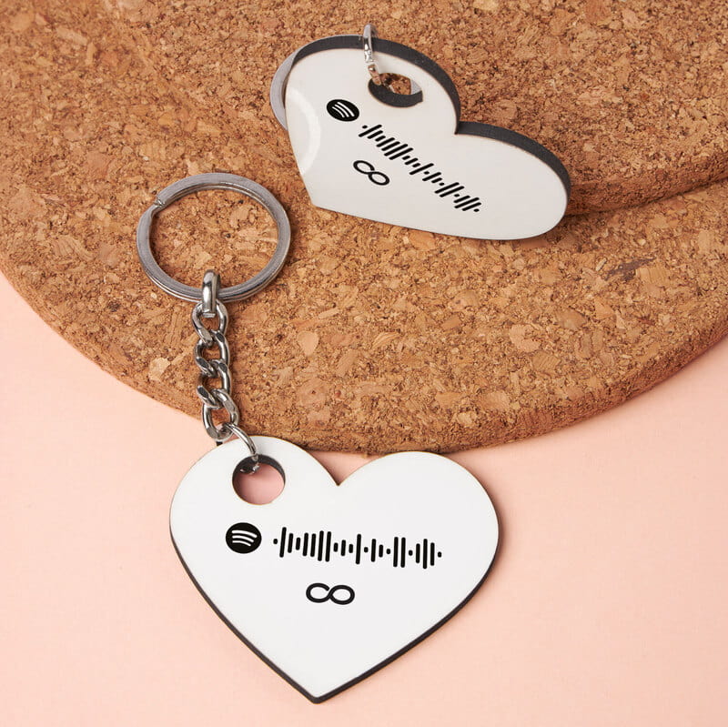 Spotify QR Kişiye Özel 2'li Sevgili Anahtarlığı