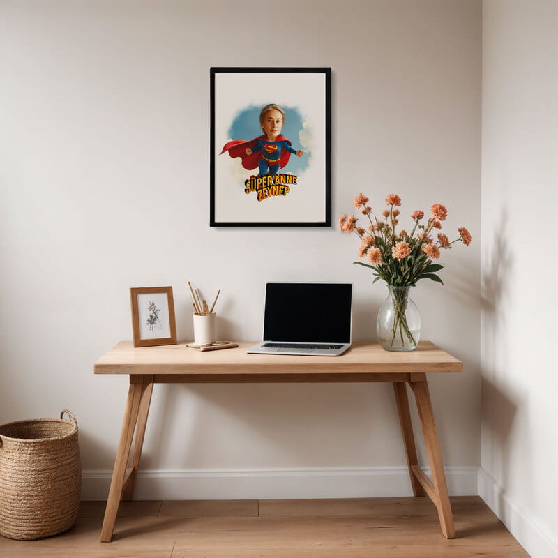 Süper Anneye Özel Karikatür Çerçeve