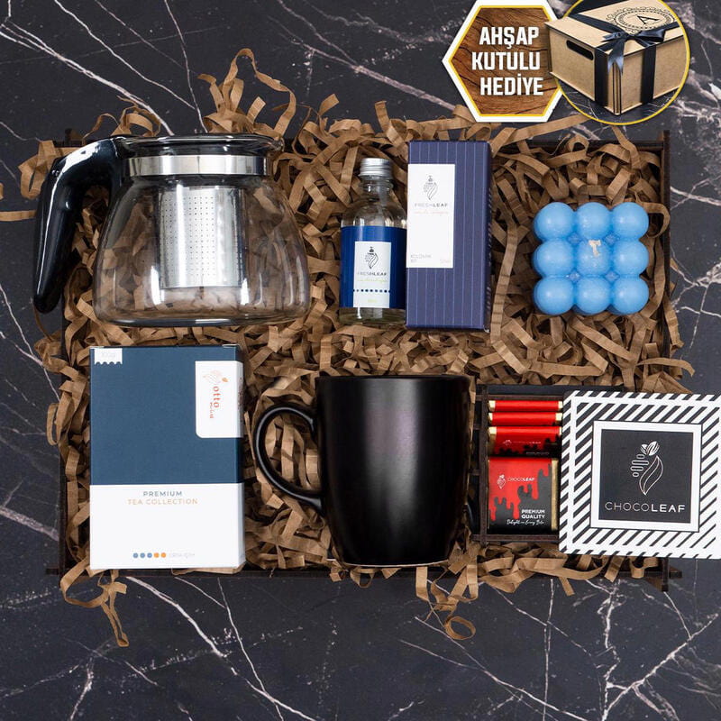 Tea Time Lüks Hediye Kutusu – Cam Demlikli Özel Set
