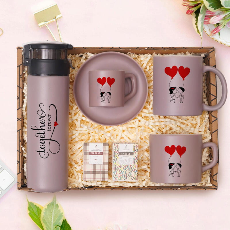 Together Forever Tasarımlı Kahve Fincan Hediye Kutusu