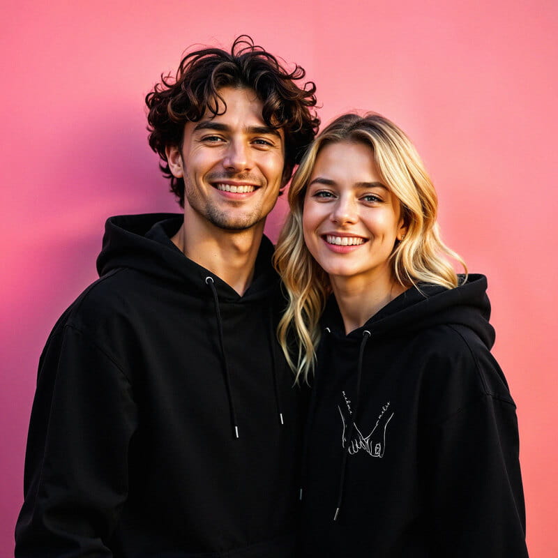 Tutuşan Eller İsim Yazılı 2'li Sweatshirt Kombini