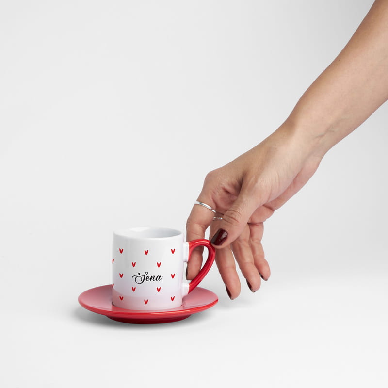 Uçuşan Kalpler İsimli Sevgili Fincanı