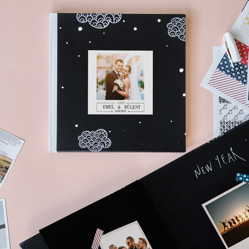 Yeni Evlilere Hediye İsim ve Tarihli Anı Fotoğraf Albümü