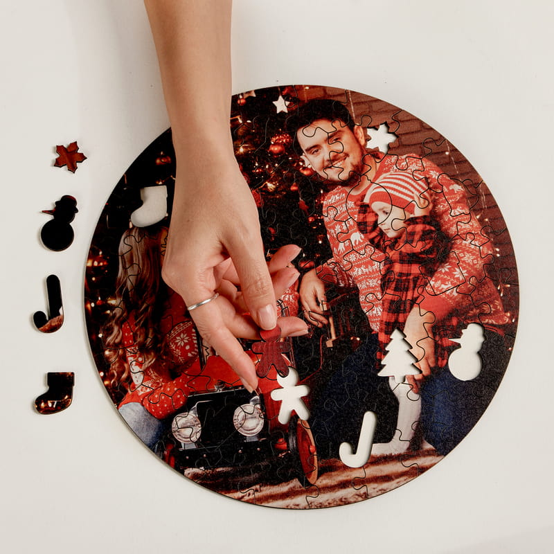 Yılbaşı Temalı Fotoğraflı Ahşap Puzzle