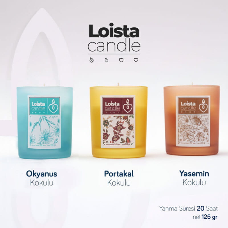 3 Renkli Kokulu Bardak Mum Seti