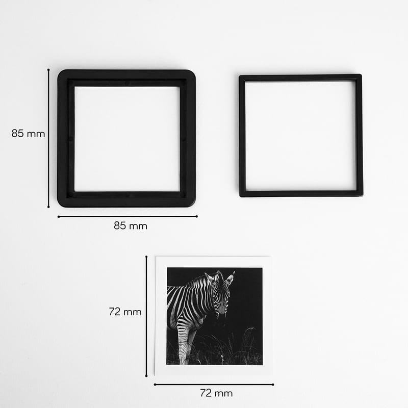 6 Fotoğraflı Yapışkanlı Mini Pola Siyah Çerçeve