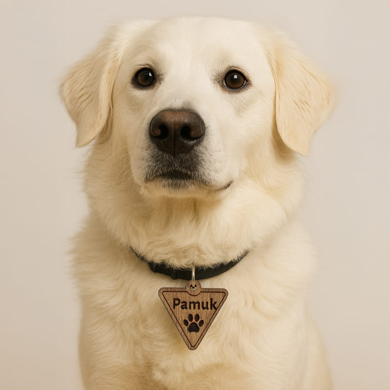 Ahşap Evcil Hayvan Tasma İsimliği