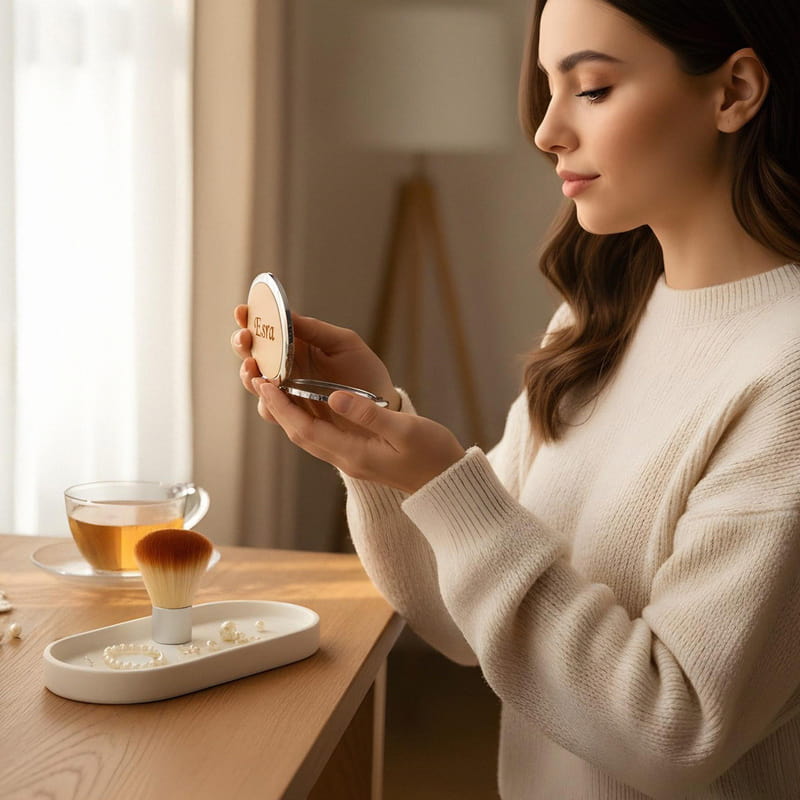 Ahşap Makyaj Aynası