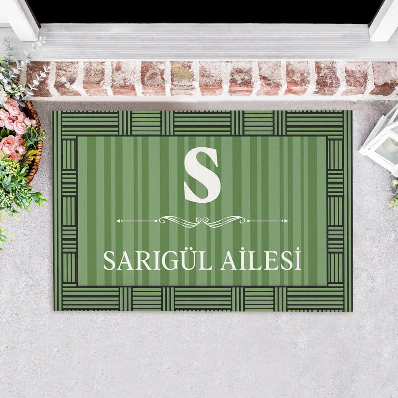 Aile Adı Özelleştirmeli Dış Kapı Önü Paspası