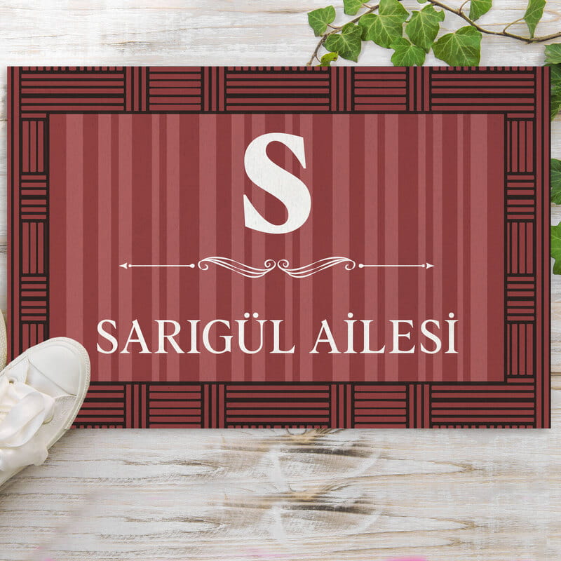 Aile Adı Özelleştirmeli Dış Kapı Önü Paspası