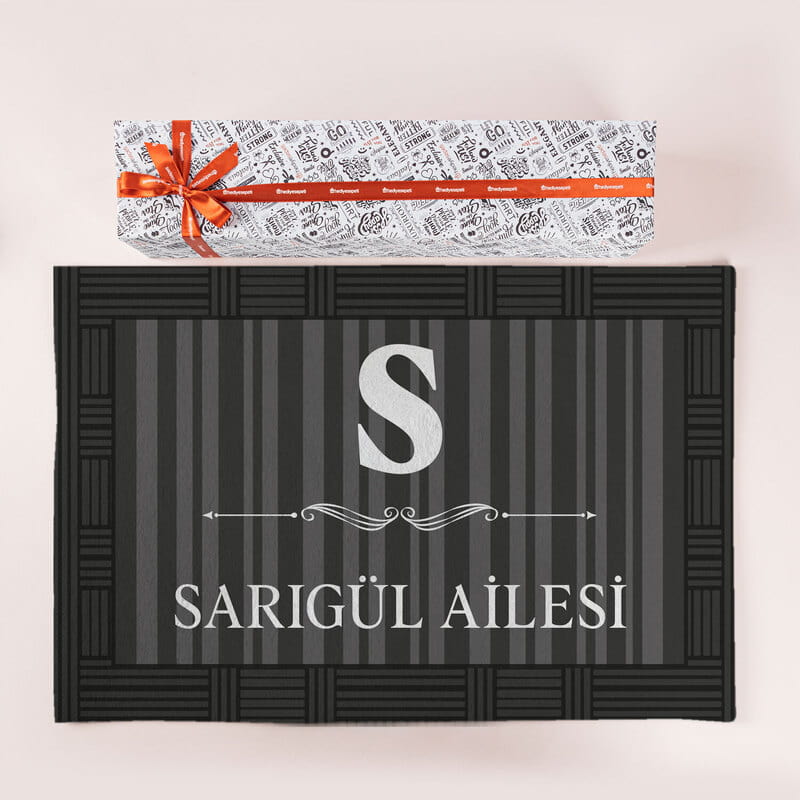 Aile Adı Özelleştirmeli Dış Kapı Önü Paspası