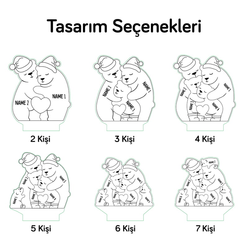 Aile Bağı Ayıcık Led Gece Lambası