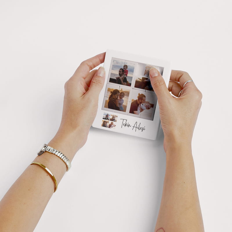 Aile Fotoğraflı Kaydırmalı Yapboz