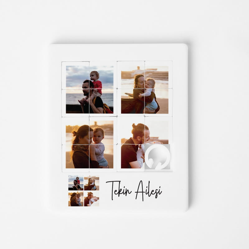 Aile Fotoğraflı Kaydırmalı Yapboz