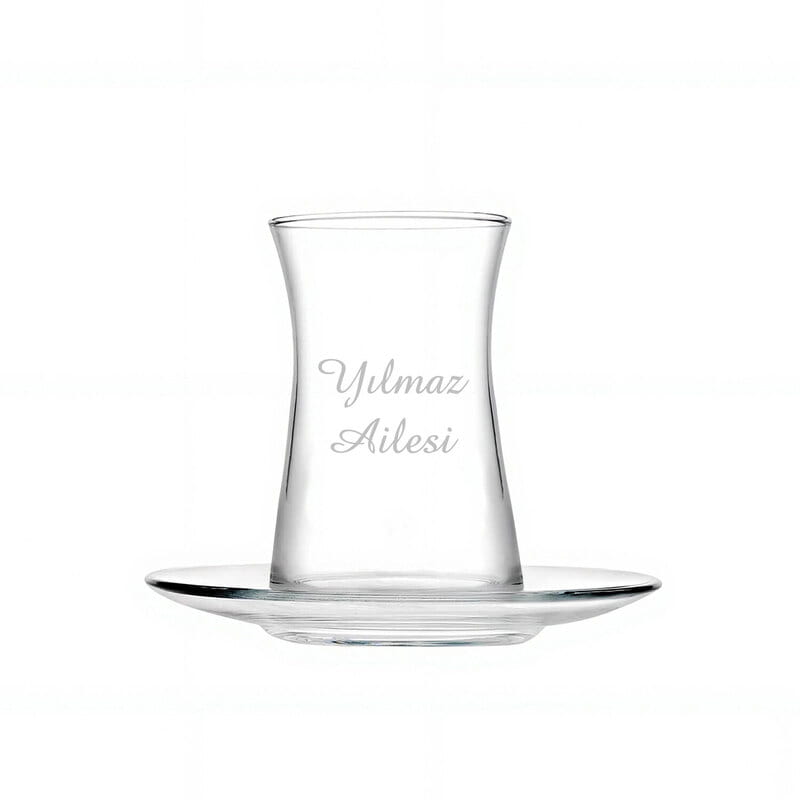 Aile İsimli 2li Özel Çay Bardağı Seti