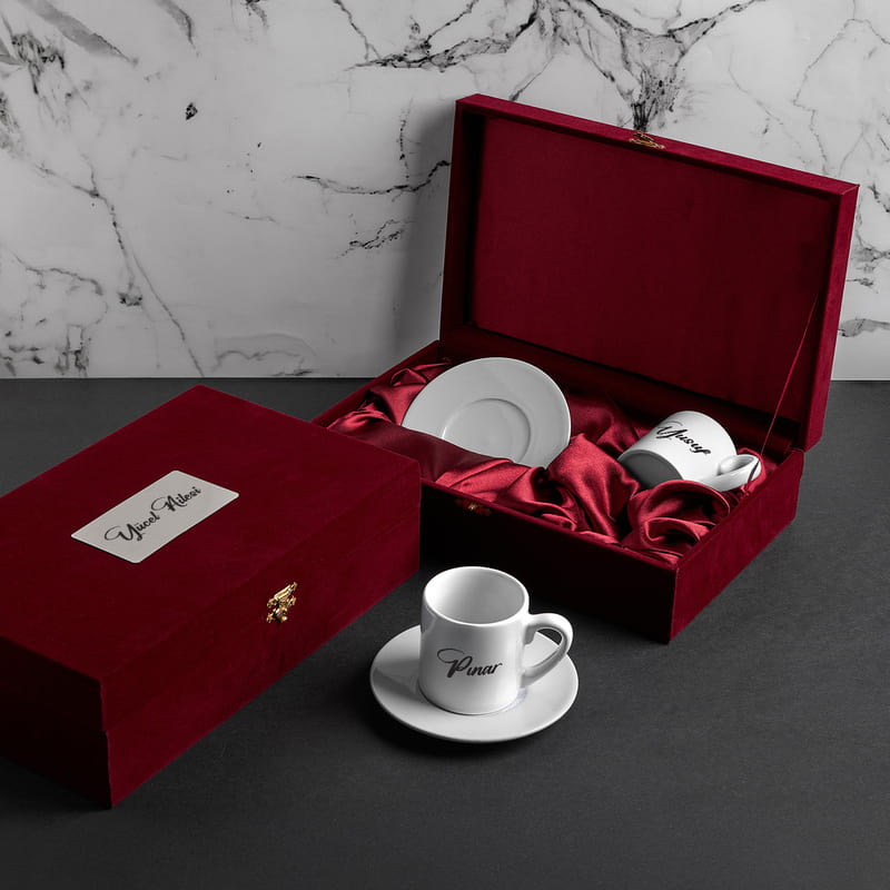 Aile İsimli 2'li Türk Kahvesi Fincan Seti