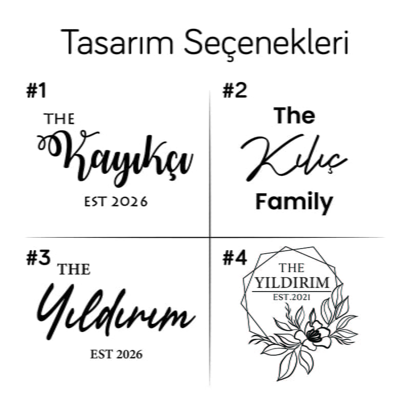 Aile İsmine Özel Doğal Ahşap Kesme Sunum Tahtası