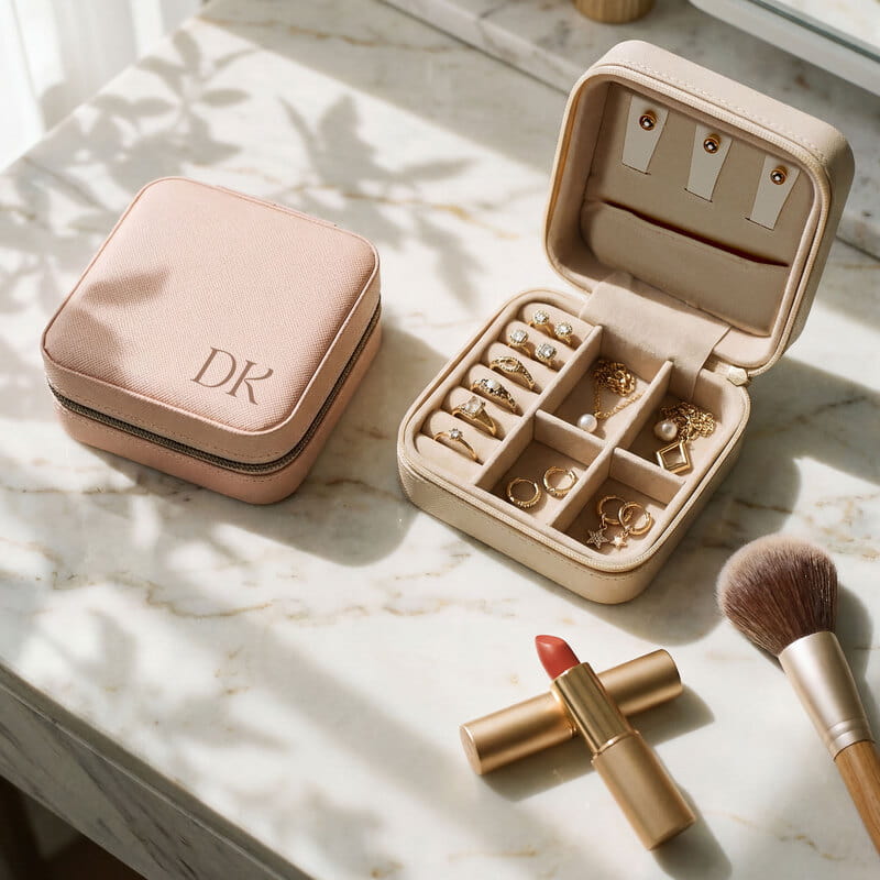 Aksesuar Bölmeli Kişiye Özel Takı Aksesuar Çantası