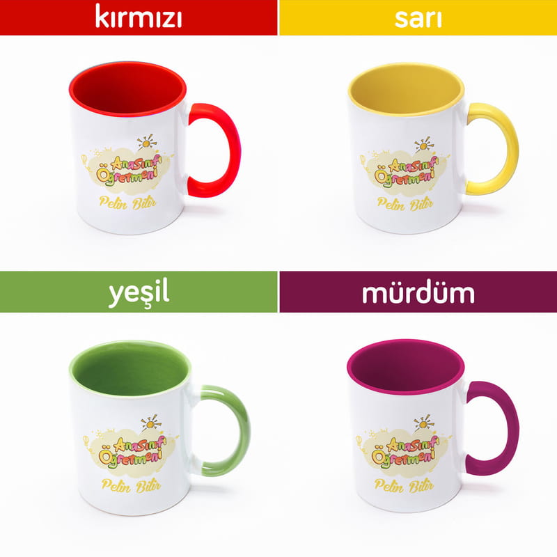 Anasınıfı Öğretmenine Kişiselleştirilebilir Porselen Kupa