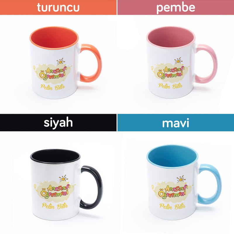 Anasınıfı Öğretmenine Kişiselleştirilebilir Porselen Kupa