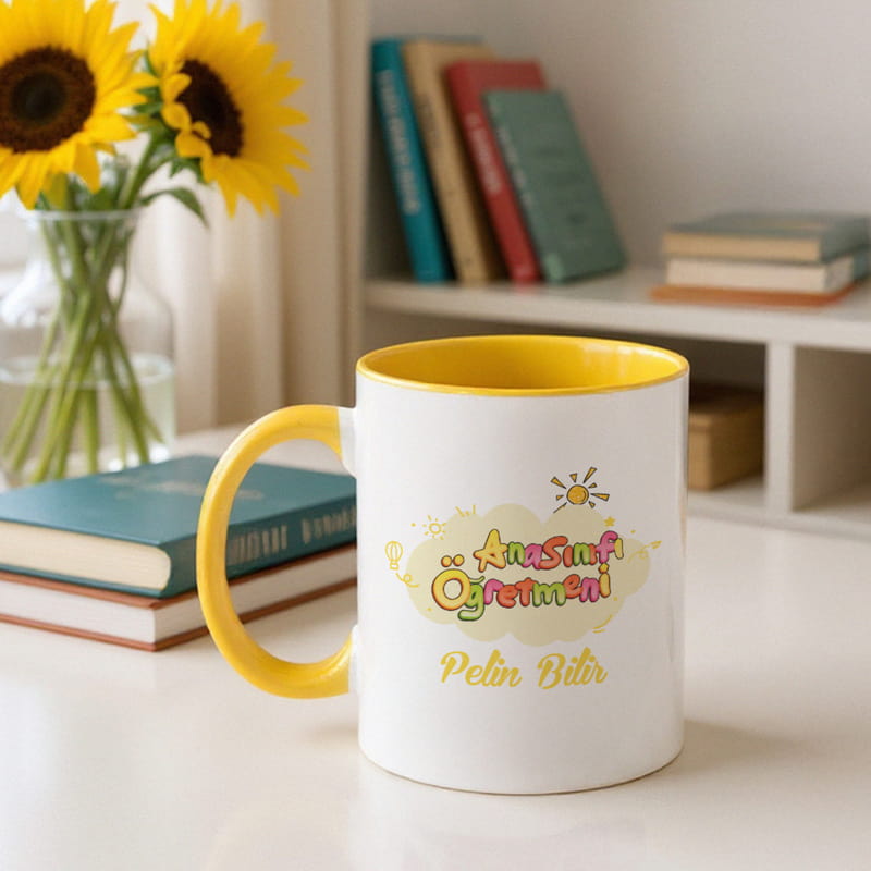 Anasınıfı Öğretmenine Kişiselleştirilebilir Porselen Kupa