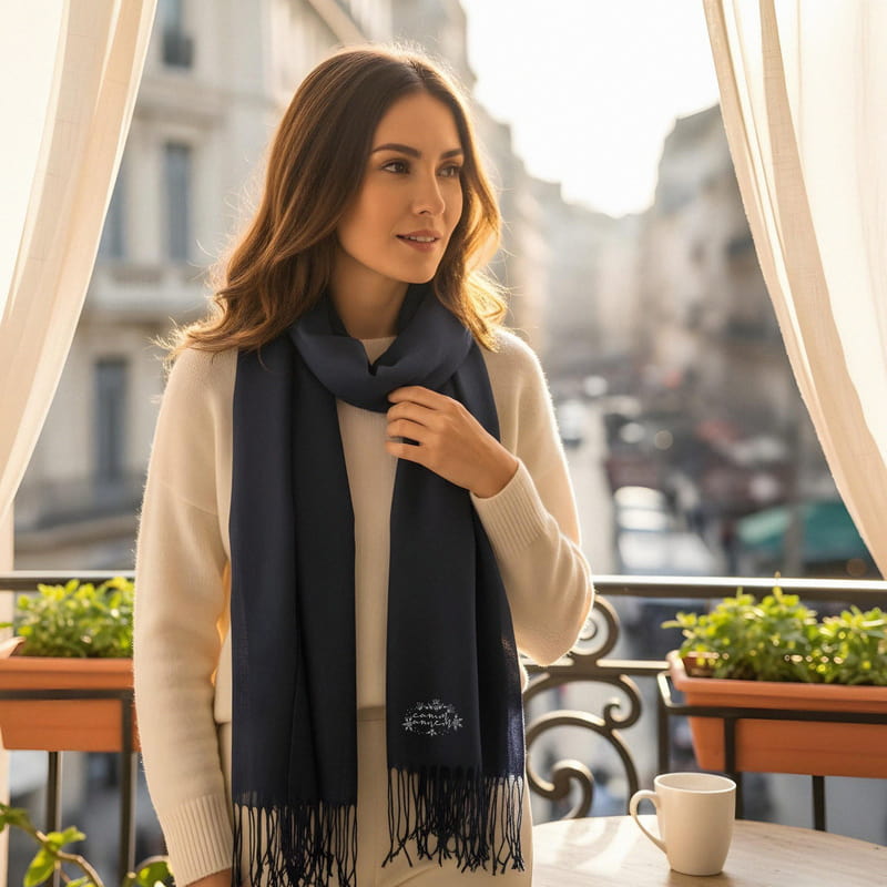 Anneler Günü Hediyesi Canım Annem Mesajlı Dokulu Şal