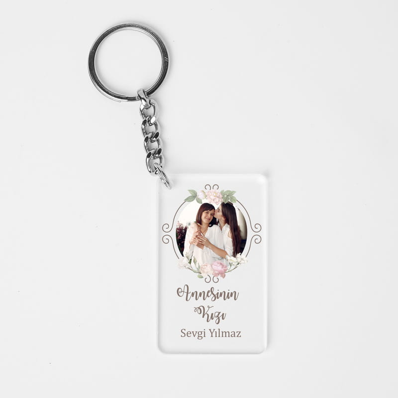 Anneler Günü Hediyesi Fotoğraflı İsme Özel Şeffaf Anahtarlık