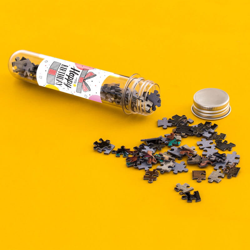 Arkadaşa Doğum Günü Hediyesi Kapsül Şişeli Mini Puzzle