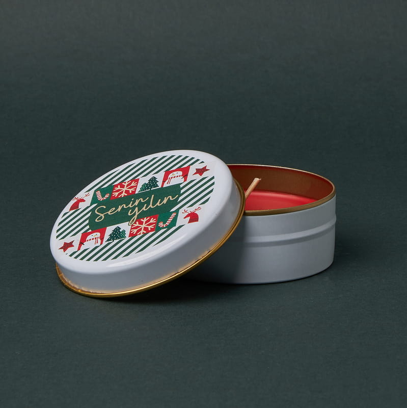 Arkadaşa Yeni Yıl Temalı Hediye Kutusu - İsme Özel Termos Hediyeli