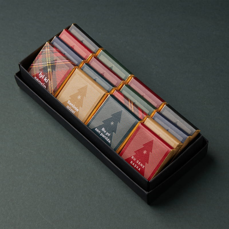 Arkadaşa Yeni Yıl Temalı Hediye Kutusu - İsme Özel Termos Hediyeli