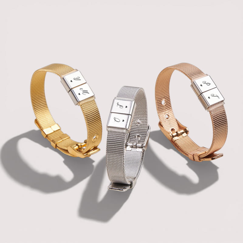 Aşık Kalpler Harf Özelleştirmeli Hasır Bileklik