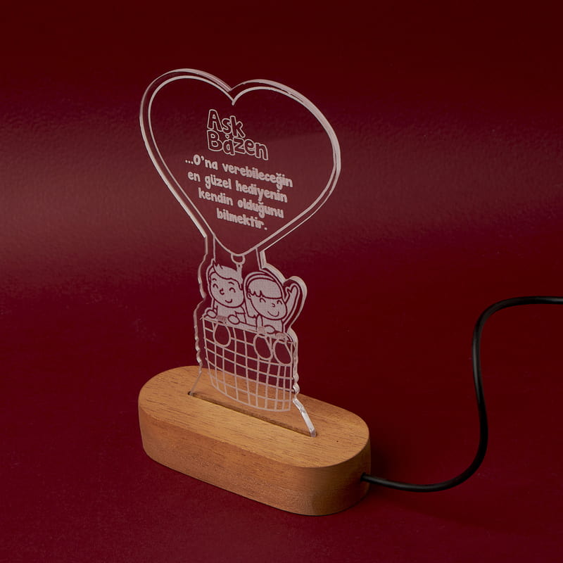 Aşk Bazen... Romantik Led Gece Lambası