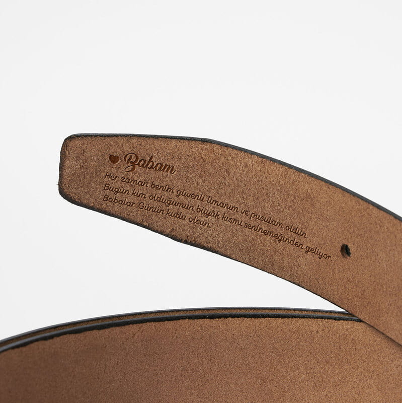 BABA Çocuk İsimler & Mesaj Özelleştirmeli Deri Kemer