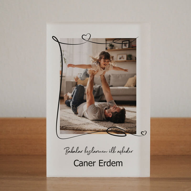 Babalar Gününe Özel Fotoğraf Baskılı Akrilik Çerçeve