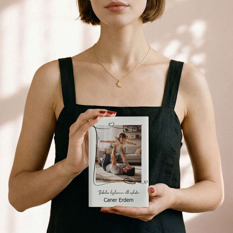 Babalar Gününe Özel Fotoğraf Baskılı Akrilik Çerçeve