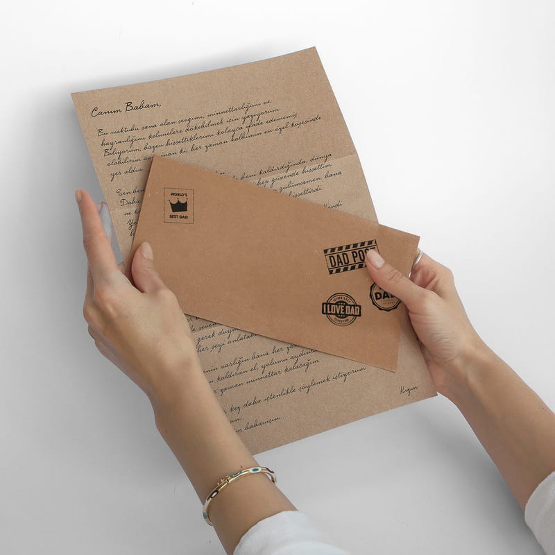 Babaya Özel Kişiselleştirilebilir Mesajlı Mektup